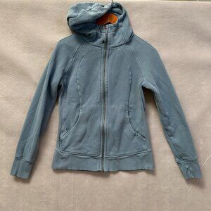 Lululemon Scuba Hoodie Womens 8 Blue Full Zip Sweatshirt Athleisure